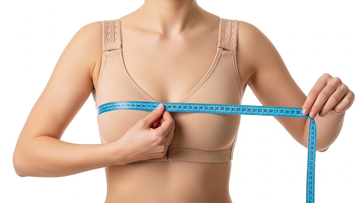 If Weight Goes Up, Do Breasts Get Bigger? - Measuring bra size with a tape measure.