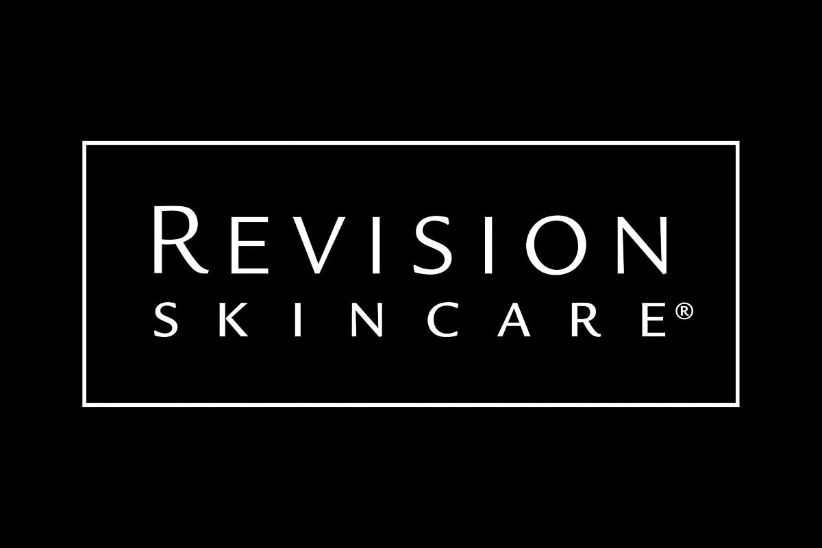Revision Skincare logo on a black background