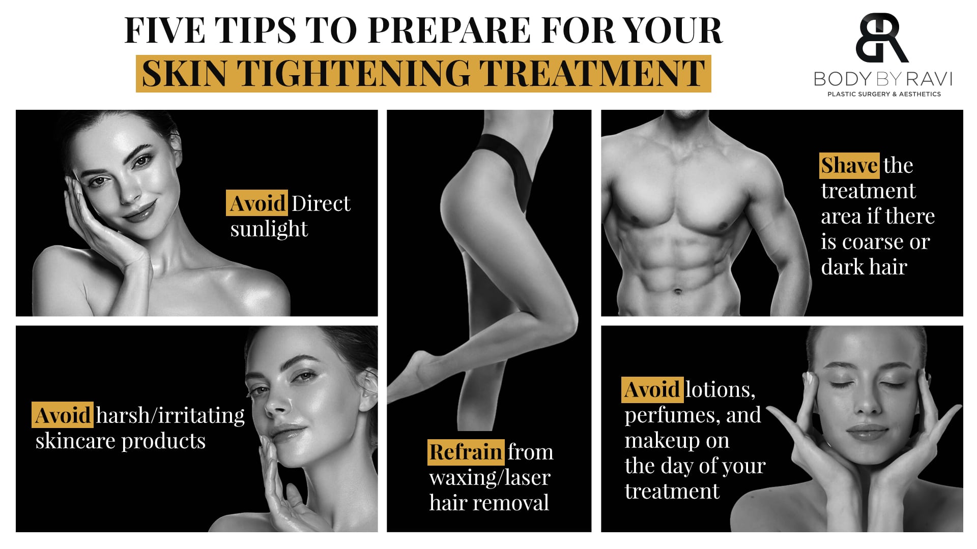 Skin tightening prep infographic
